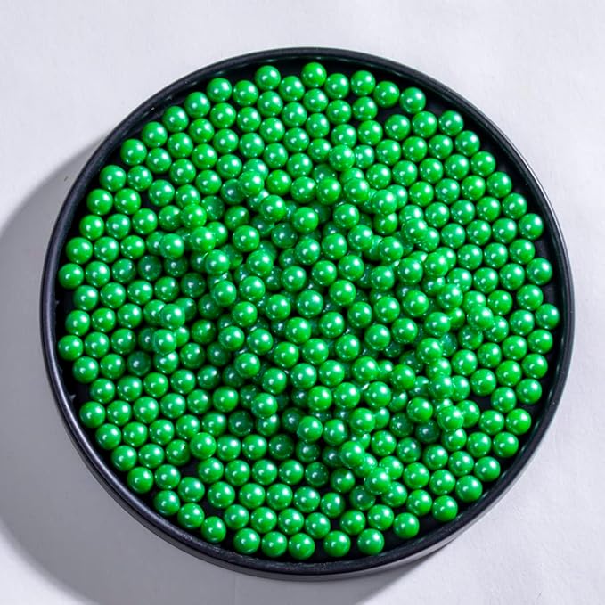 Christmas Green Sprinkles for Cake Decorating 130g 4.6OZ, Edible Pearls,Cake Sprinkles,Cookie Sprinkles,Sugar Pearl, Edible Candy Pearls for Cake Cupcake Decorationg (7mm-Dark Green)