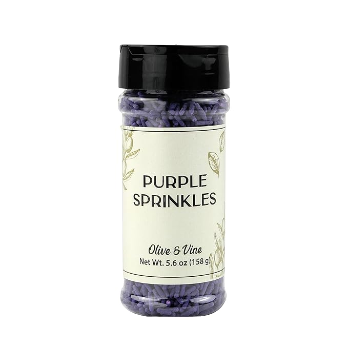Olive & Vine Purple Sprinkles, Sweet Flavor, For Baking & Desserts, Rich Tradition, Authentic Taste, For Global Recipes (5.6 Ounce)