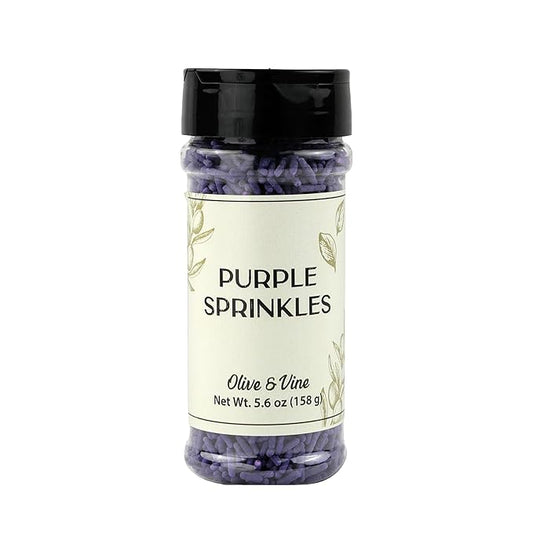 Olive & Vine Purple Sprinkles, Sweet Flavor, For Baking & Desserts, Rich Tradition, Authentic Taste, For Global Recipes (5.6 Ounce)