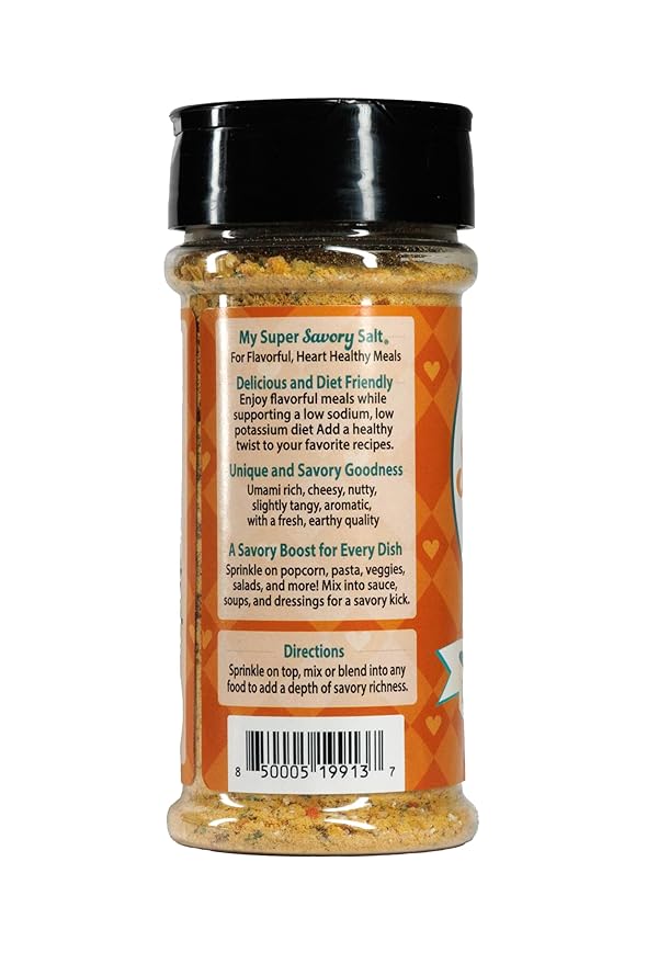 My SUPER Savory SALT – Low Sodium & Low Potassium Seasoning – Nutritional Yeast & Herbs – Clean Craveable Taste for Popcorn, Veggies & More