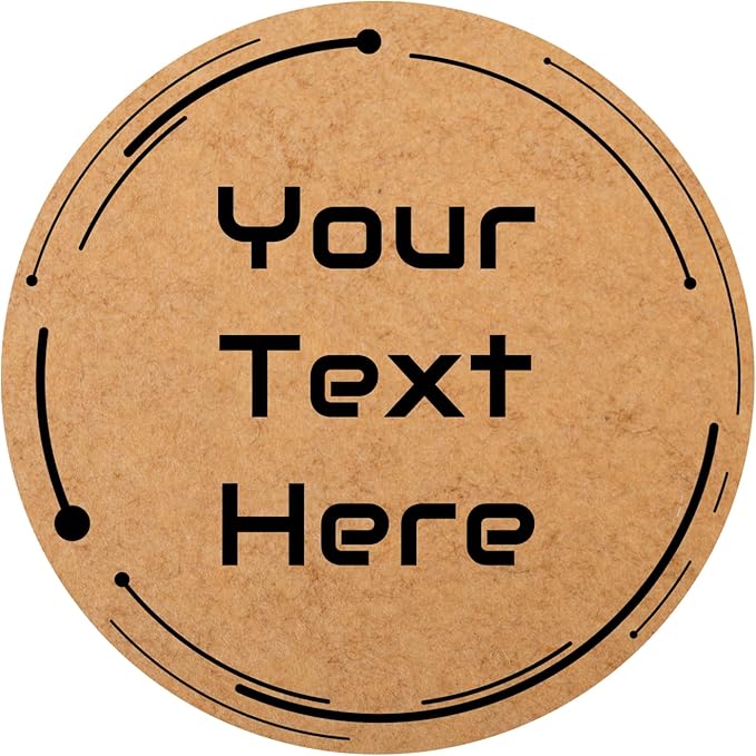 150,200Pcs Kraft Custom Sticker Labels Round Customized Labels Wreath Designs Personalized Stickers for Food Jars Gift Essential Oil Bottles Storage Bins(Kraft Paper 11)