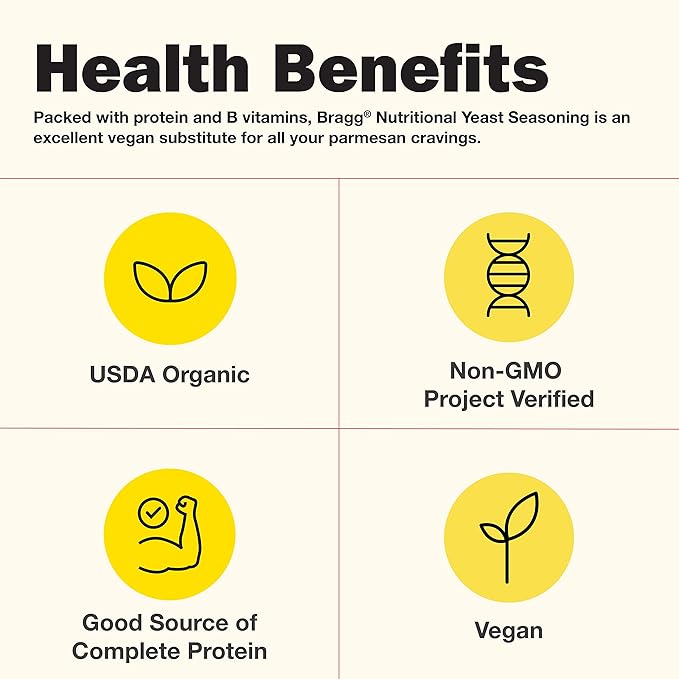 Bragg Nutritional Yeast Seasoning Variety Pack - (2 Pack) 3 oz - Dairy-Free Parmesan Cheese Substitute - Perfect for Salads, Pastas, Popcorn, and More