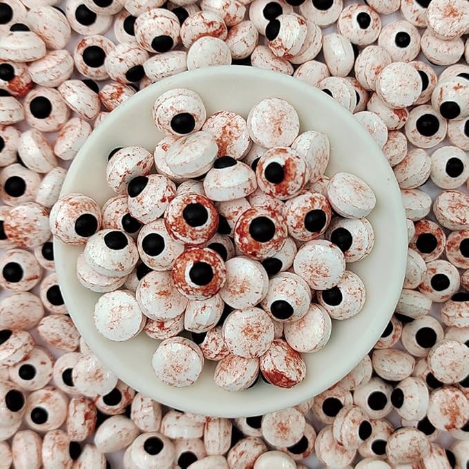 Homankit Edible Candy Eyeballs Eye Sprinkles for Cake Decorating, Bloody Red Small Eyeballs Sprinkles for Halloween Cupcake Toppers Baking Cookie Ice Cream Decorations Christmas Supplies