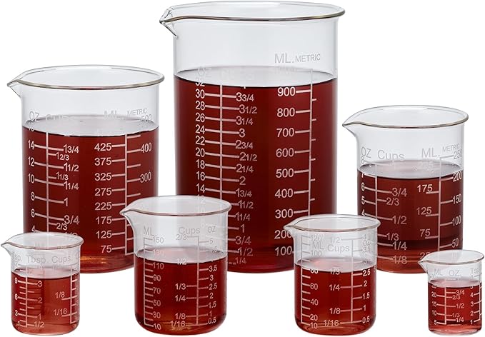Ackers Etched Graduated Glass Measuring Cup - V-Shaped Spout- High Borosilicate Glass Measuring Cup for Kitchen or Dining, Easy to Read,1000 ML (32 Oz, 4 Cup)