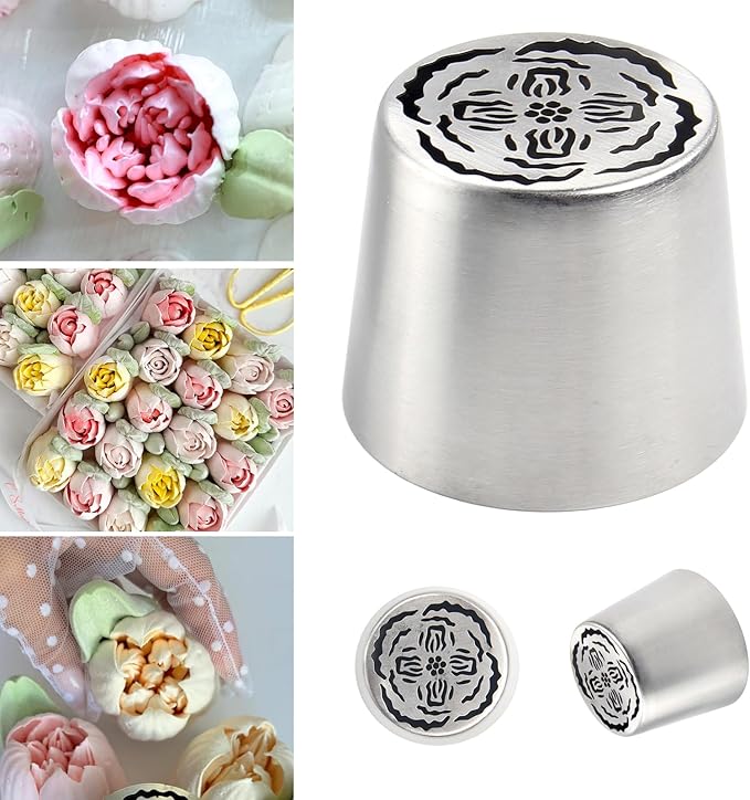 Extra Large Russian Piping Tips for Marshmallows Stainless Steel Flower Frosting Nozzles many styles Cake Decorating Baking tool for Buttercream, Cupcakes Cookies(SL67)