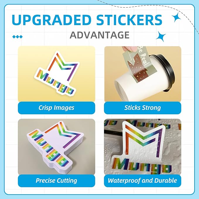 Custom Waterproof Vinyl Stickers with Your Image Photo Text or Logo | Personalized Dishwasher Safe Label for Business Logo, Custom Design Your Own Personalized Labels Stickers