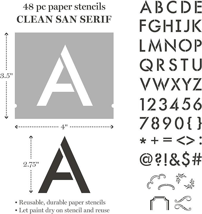 Martha Stewart, Classic Alphabet Paper Lettering Stencil and Tool Kit, 150 pc