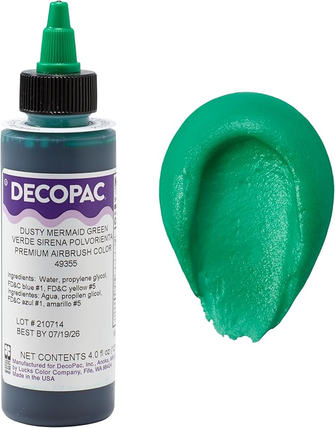 DECOPAC Food Coloring, Airbrush Food Color, Edible Airbrush For Cake Decorating, Cookie Airbrush Coloring, Food Airbrush Kit Add-on, Airbrushes For Cake Decorating 4 Fl Oz - Dusty Mermaid