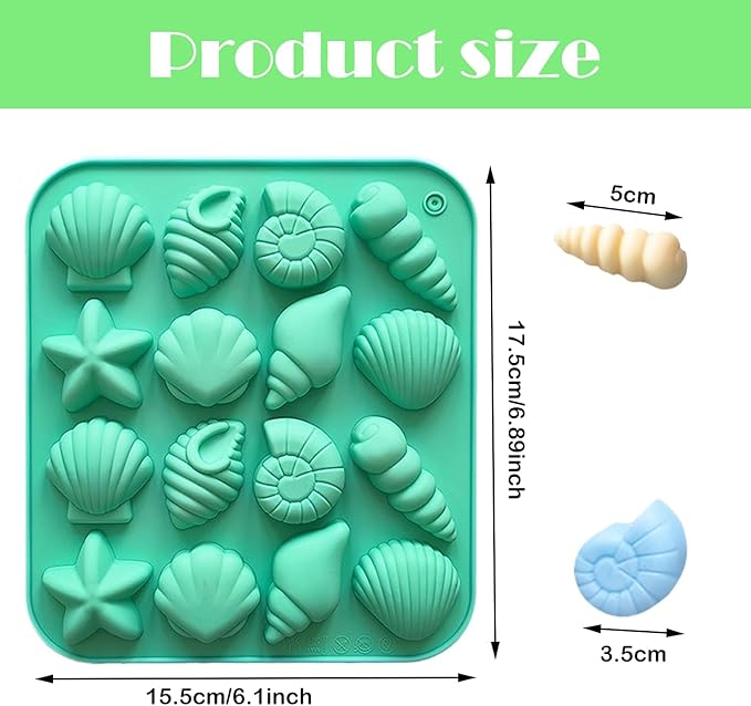 3Pcs seashell chocolate - Shell-Shaped Baking Mold for Chocolate, Cake, Candy, Resin, and Soap Making, Perfect for DIY Home Decoration and Gift Projects (Three Colors)