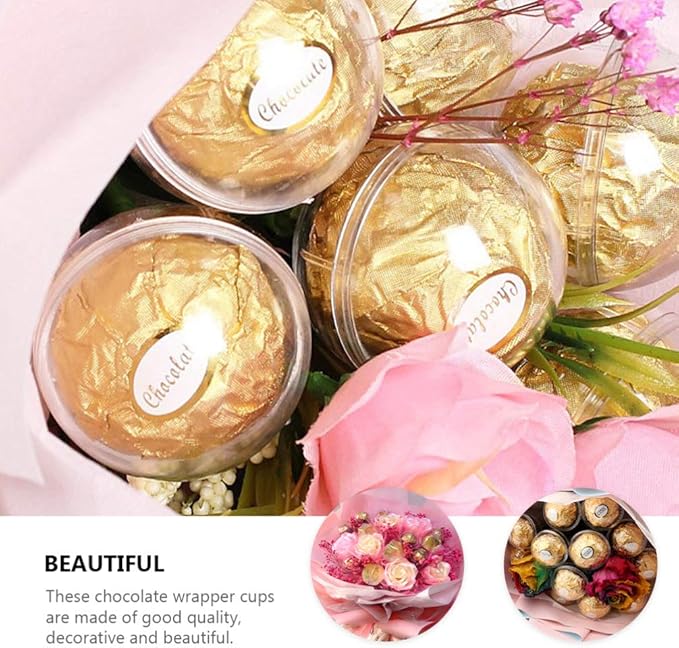 25PCS Clear Chocolate Box Holder Truffle Wrappers plastic Chocolate Candy Cups Mini Cupcake Muffin Holders Valentines Day Wrapping supplies