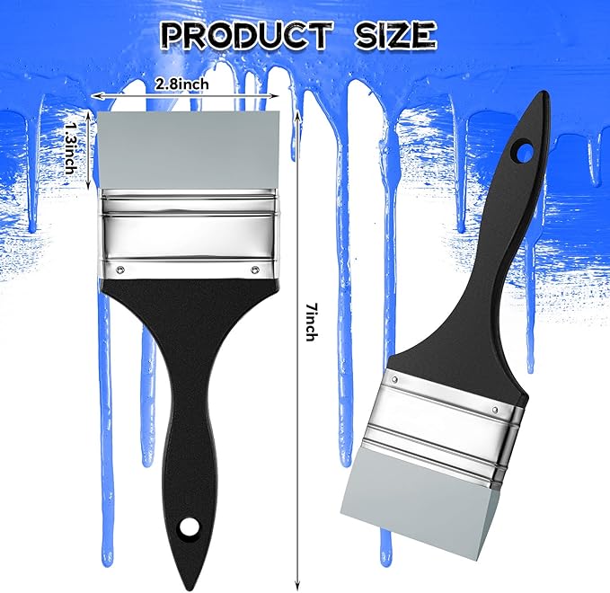 Nezyo 3 Inch Silicone Paint Brush Silicone Brush for Crafts Art Glue Resin Wide Flat Craft Solid Flexible Acrylic and Water Based Painting Tool for Paint Stains