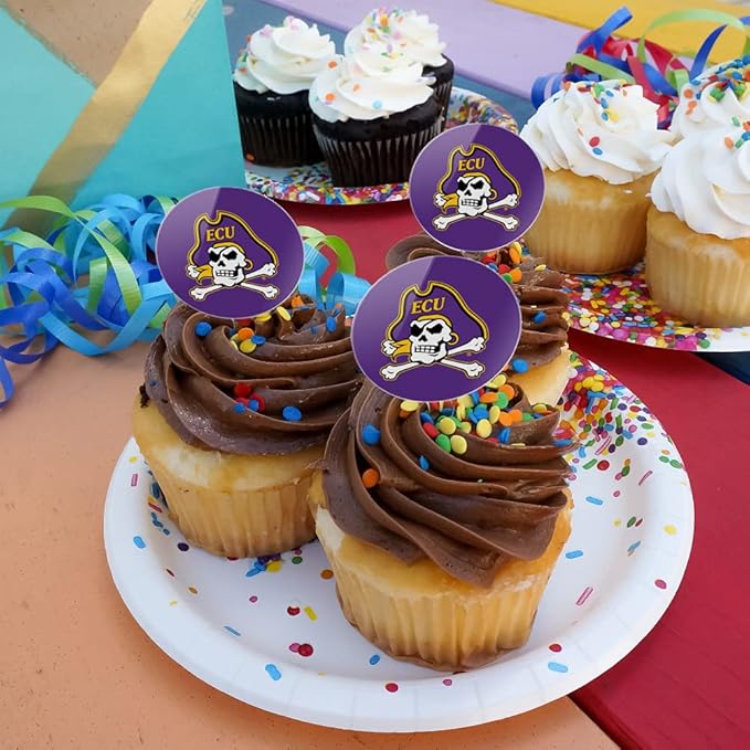 East Carolina Primary Logo Cupcake Picks Toppers Decoration Set of 6