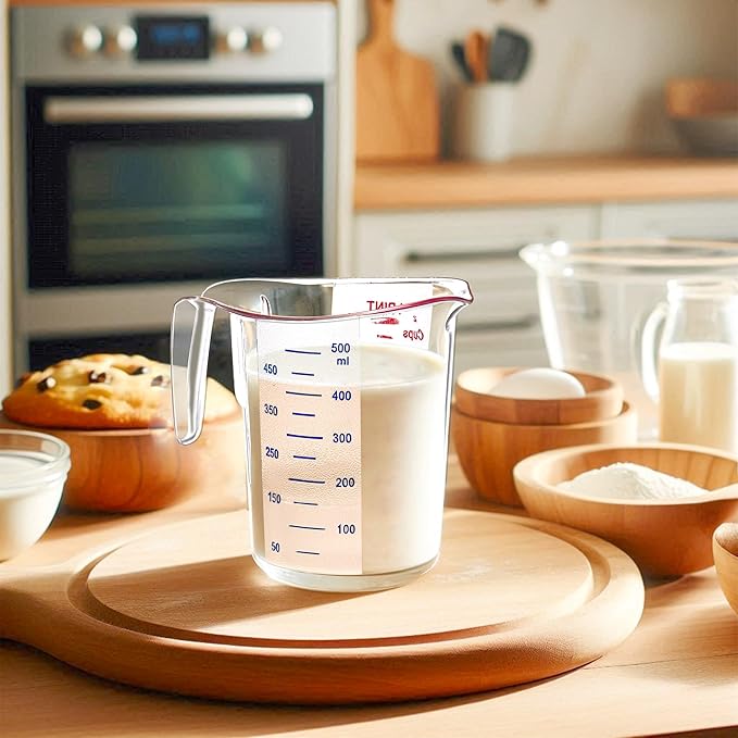 Amazing Abby - Melissa - 16-Ounce Plastic Measuring Cup (3-Pack), 2-Cup (1/2-Quart) Food-Grade Measuring Cup, Unbreakable, Stackable, Dishwasher-Safe, Great for Oil, Vinegar, Flour, and More