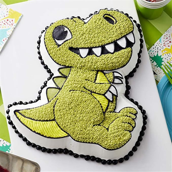 Ulalaza 3D Dinosaur Baking Pan Aluminum Cake Mold DIY Birthday Cake Mould Kitchen Supplies