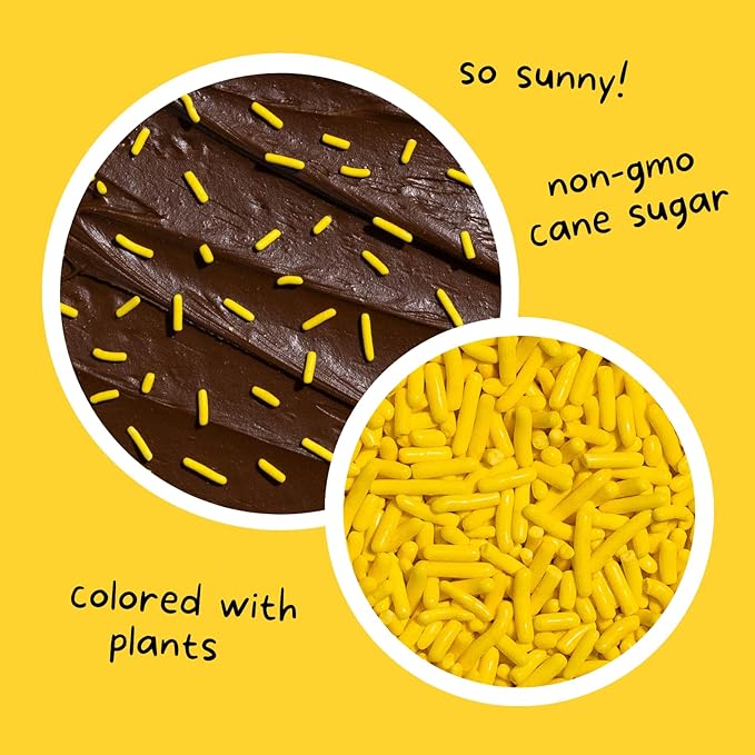 Sunny Yellow Softies Natural Sprinkles by Supernatural, Made in USA, No Artificial Dyes, Soy Free, Gluten Free, Vegan, 3oz
