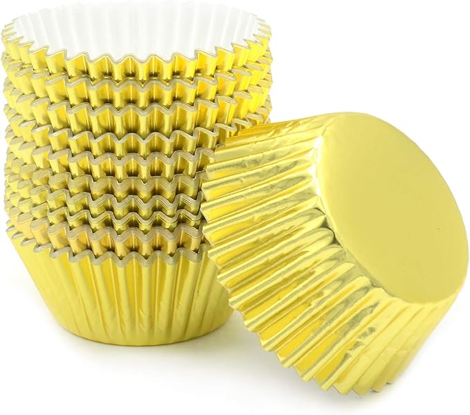 Standard Gold Foil Cupcake Liners Muffin Baking Cups for Party and More, 200-Count