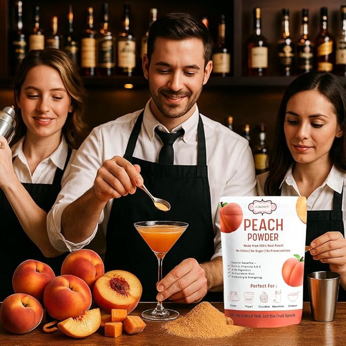 Confect Peach Fruit Powder | Pure & Natural Fruit Powder for Smoothies, Baking, Beverages, Juices, Tea & DIY Recipes | Vegan, Gluten-Free, No Added Sugar – 5 OZ