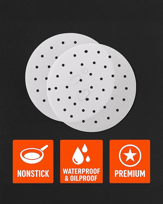 6.7 inch Parchment Paper Rounds, Round Sheets for Baking, Hamburger Patty, Tortilla, Dumpling, Gyoza, For Air Fryers, Springform Pans, Steamers, Non Stick Small Pre-cut Paper Liners