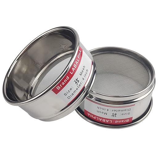 LABALPHA 35 Mesh Lab Sieves, Test Sieve #35 Mesh, 4'' Diameter, 304 Stainless Steel Wire Cloth (0.5mm)