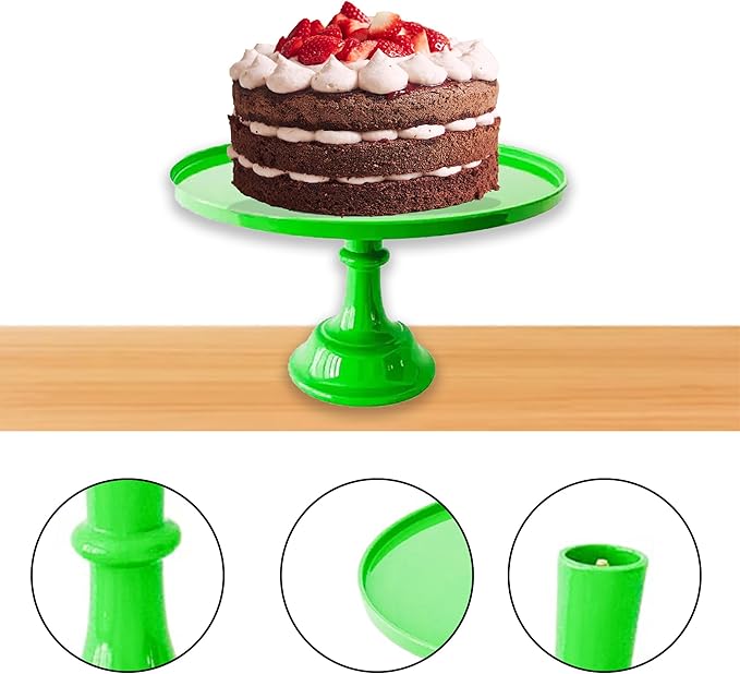 Sprinkles & Confetti 11" Green Melamine Cake Stand – Elegant Reusable Dessert Display for Weddings, Birthdays, Baby Showers & Brunches | Lightweight, Durable & Stylish Round Cake Plate for Parties