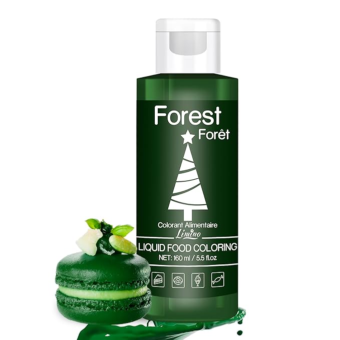 Food Coloring - Vivid Food Coloring for Baking, Cake Decorating, Cookie, Fondant, Macaron - Liquid Tasteless Food Color Dye for Airbrush, DIY Slime Making and Crafts - 6 fl.oz / 160ml (Forest)