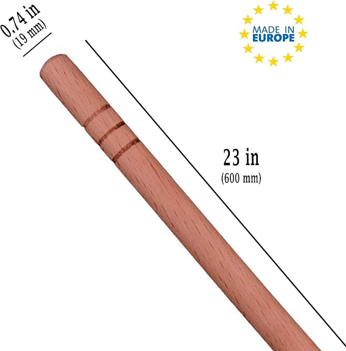 Rolling Pins for Baking Pizza and Dough, Hardwood Sturdy Handle Pasta Roller, Pizza Rolls Dough Roller, Kitchen Utensil Tools (23 in x 0.74 in)