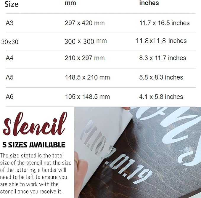 Custom Stencils for Spray Painting, Make Your Own Stencils, Personalized Stencils with Logo/Text, Multi-Use Letter Stencils for Wood Paper Fabric Ceramic Plastic-A5-PVC-5.8 x 8.3 inches