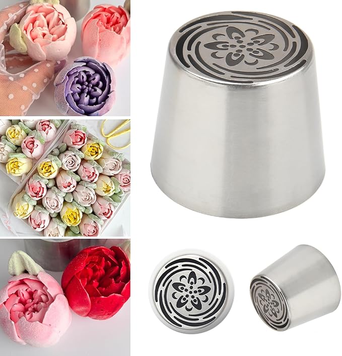 Extra Large Russian Piping Tips for Marshmallows Stainless Steel Flower Frosting Nozzles many styles Cake Decorating Baking tool for Buttercream, Cupcakes Cookies(SL81)