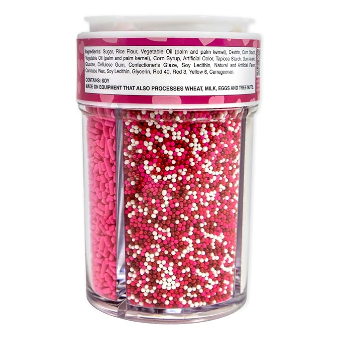 Mystic Sprinkles 4 Cell Sprinkle Assortments (Lot's of Hearts, Midi)