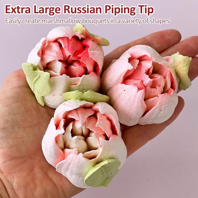 Extra Large Russian Piping Tips for Marshmallows Stainless Steel Flower Frosting Nozzles many styles Cake Decorating Baking tool for Buttercream, Cupcakes Cookies(SL49)