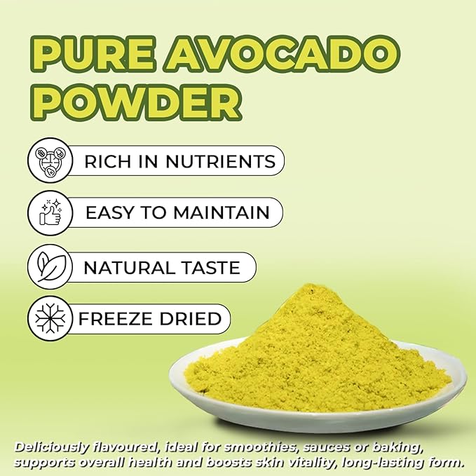 DARLAC FARMS Freeze Dried Avocado Powder 4Oz, Natural ingredients, Nutrient-rich, Vegan, No Add Sugar, Preservative-free, Convenient zip-lock Pouch, Perfect for Smoothies, Baking, Seasoning