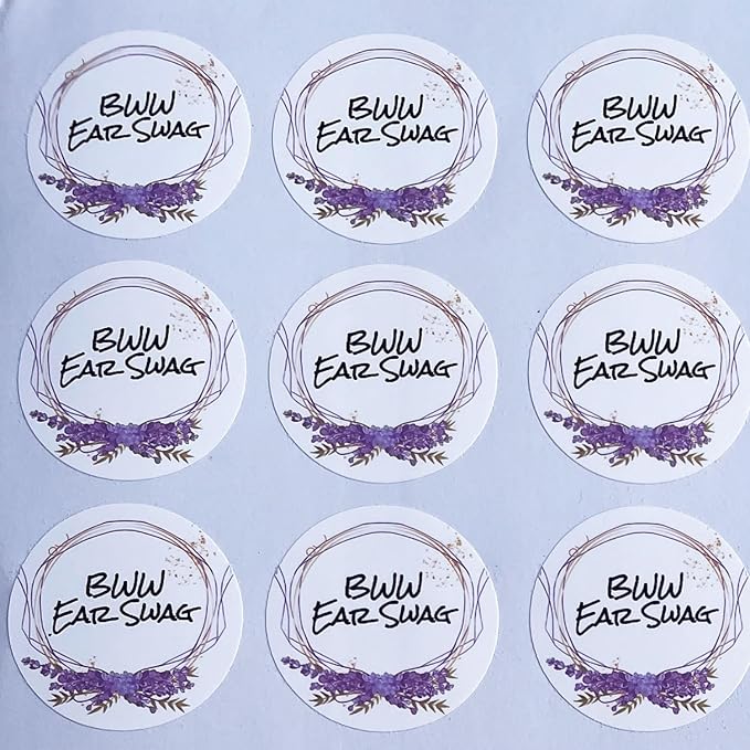 Custom Stickers for Weddings, Birthdays & Businesses - Personalized Labels with Your Logo - Waterproof, Fade and Heat Resistant - Pack of 100-1000 (Wreath P, 2 Inch)