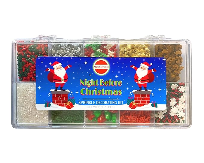 Mystic Sprinkles Christmas Holiday sprinkle Decorating Kits (Night Before Christmas Sprinkle Decorating Kit 6.8oz)