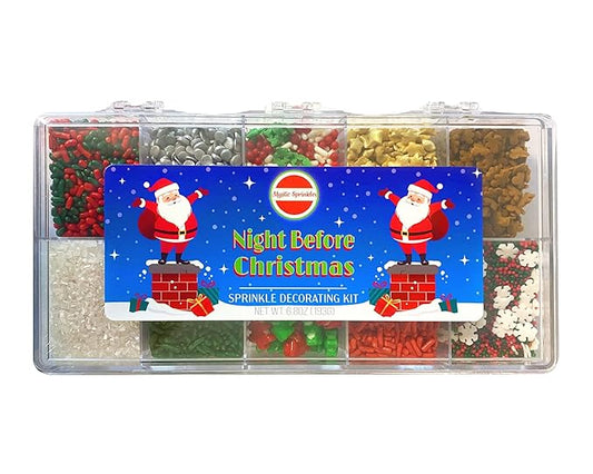 Mystic Sprinkles Christmas Holiday sprinkle Decorating Kits (Night Before Christmas Sprinkle Decorating Kit 6.8oz)