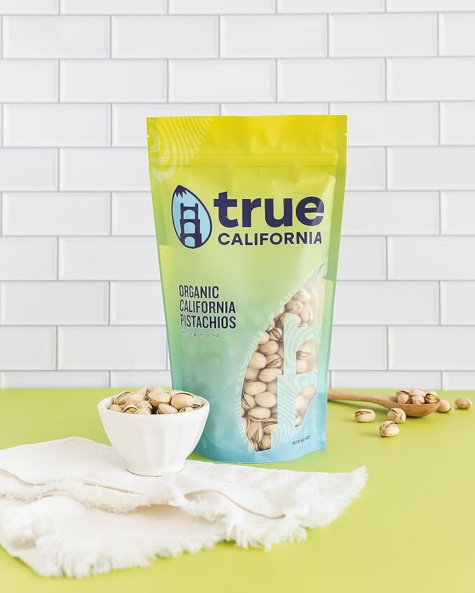 True California Organic Raw Pistachios (2 LB) In-Shell, No Salt, No Roast - Healthy Snacks, Vegan & Gluten Free - Natural Whole Foods & Pantry Staples