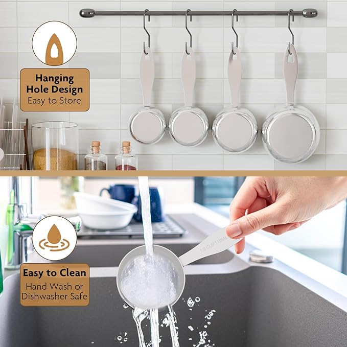 1PCS 1/4Cup(59ml) Stainless Steel Measuring Cup, Heavy-duty Single Metal Scoop for Wet and Dry Ingredients, Great Kitchen Gadgets for Cooking
