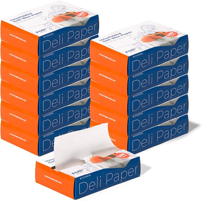 Fit Meal Prep [6000 Pack] 8 x 10.75" Wax Paper Sheets for Food, Interfolded Precut Deli Pop Up Grease-Proof Sandwich Paper Wraps, Waterproof for Lunch, Food Basket, Microwave Cover, BBQ