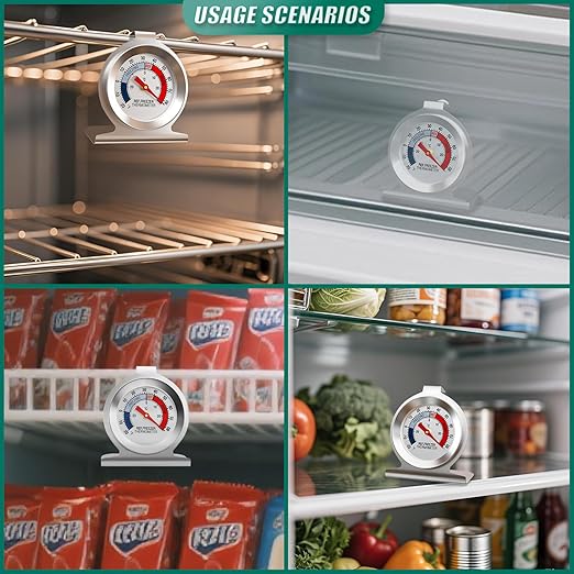 5PCS Refrigerator Thermometer, 2" Large Dial, -20~80°F/-30~30°C, with Red IndicatorAnalog Thermometer, for Refrigerators, Freezers, and Other Cold Storage Equipment