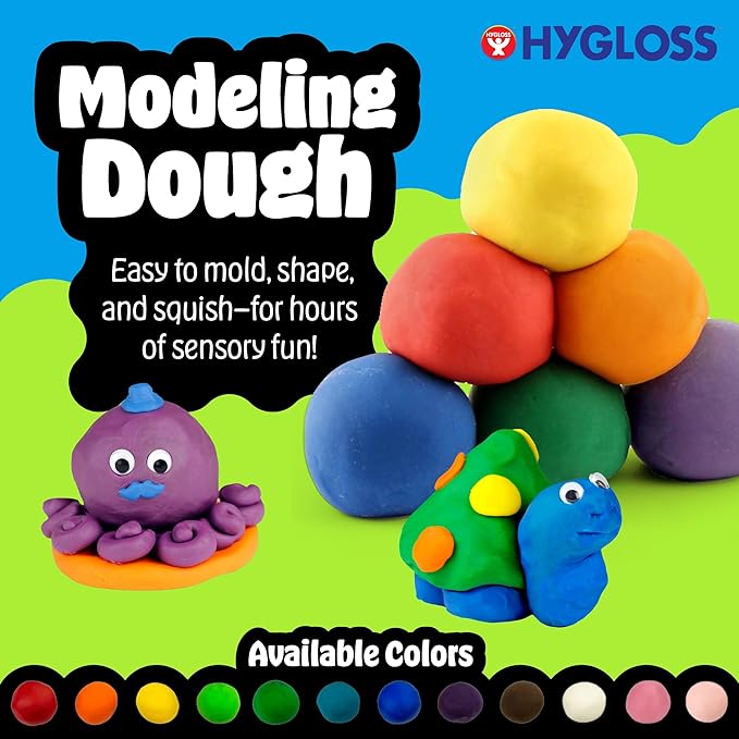 Hygloss Play Modeling Dough for Kids – Safe & Non-Toxic Sensory Dough for Arts and Crafts – 3 lb Tub – Play Clay for Toddler Activities, Preschool Classroom Must-Haves – Blue Color, Unscented