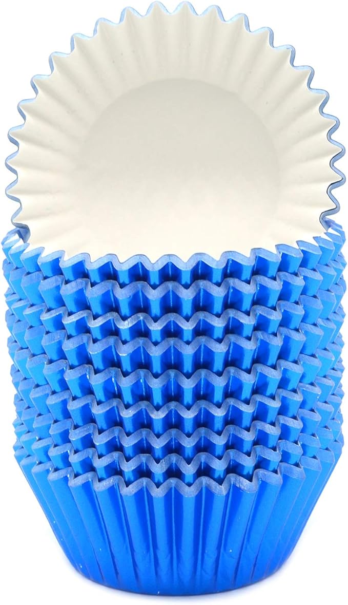 Standard Blue Foil Cupcake Liners Muffin Baking Cups for Party and More, 200-Count