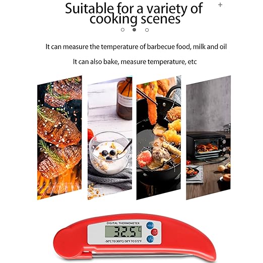 Instant Read Digital Meat Thermometer with Probe for Cooking,Fast Precise,Waterproof Digital Food Thermometer,BBQ Kitchen Baking
