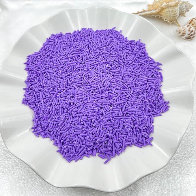 150g Fake Sprinkles Resin Sprinkles Clay Sprinkles Fake Candy Sprinkles Polymer Sprinkles Polymer Clay Slices for Resin Nail Slime Scrapbook DIY Art Crafts Making(243-purple)
