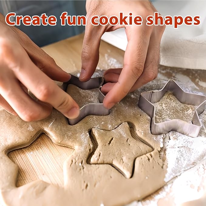 Sugar Candy Making Tools,Stainless Steel Cookie Cutters,Cookie Cutters Set Round Heart,Umbrella Cookie Cutter,Sugar Biscuit Kit Making For Kitchen,Baking&Christmas Holiday Party (6-Piece Set)