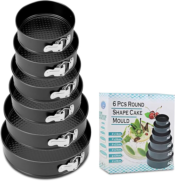 Springform Cake Pan, Cake Pan with 6 Different Size (7,8,9,10,11,12 inch), Cake Molds for Baking with Removable Bottom, Non-Stick Bakeware for Effortless Baking and Easy Release (6)