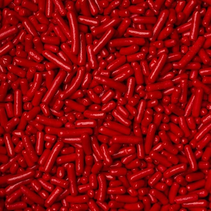 Sprinkles Edible Soft Jimmies Soft Sprinkles for Topping Ice Cream, Cookies, Cakes, Cupcakes, Dessert Decorating MADE IN USA 4 oz (RED)