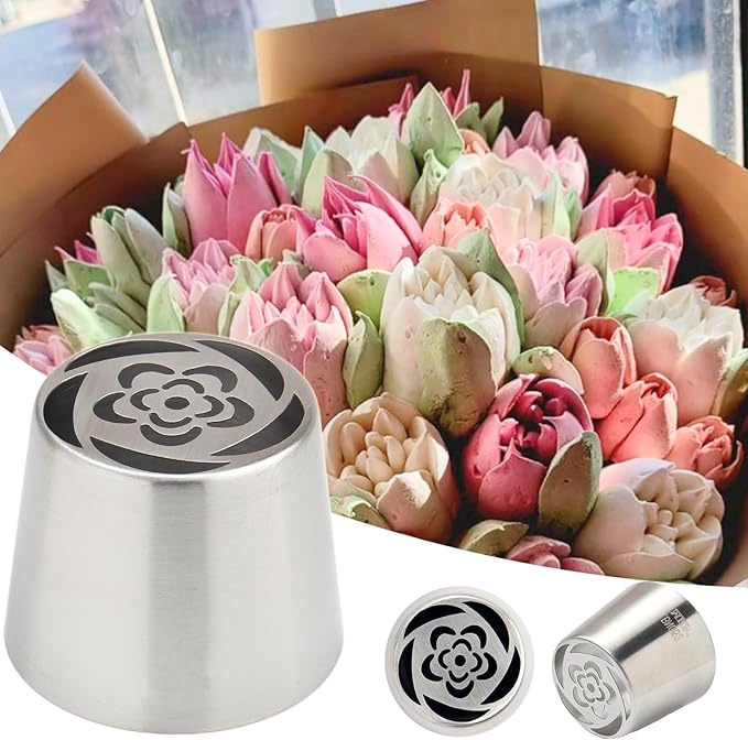 Extra Large Russian Piping Tips for Marshmallows Stainless Steel Flower Frosting Nozzles many styles Cake Decorating Baking tool for Buttercream, Cupcakes Cookies(SL53)