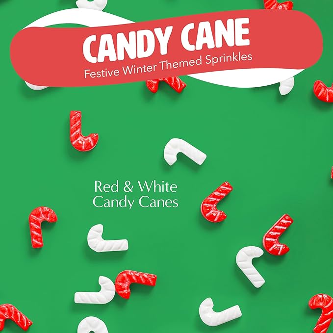 Candy Cane Themed Christmas Sprinkles for Cookies – Our Festive Red & White Holiday Sprinkles are the perfect to your Christmas Cake Decorations – Great for Hot Cocoa (Candy Cane)
