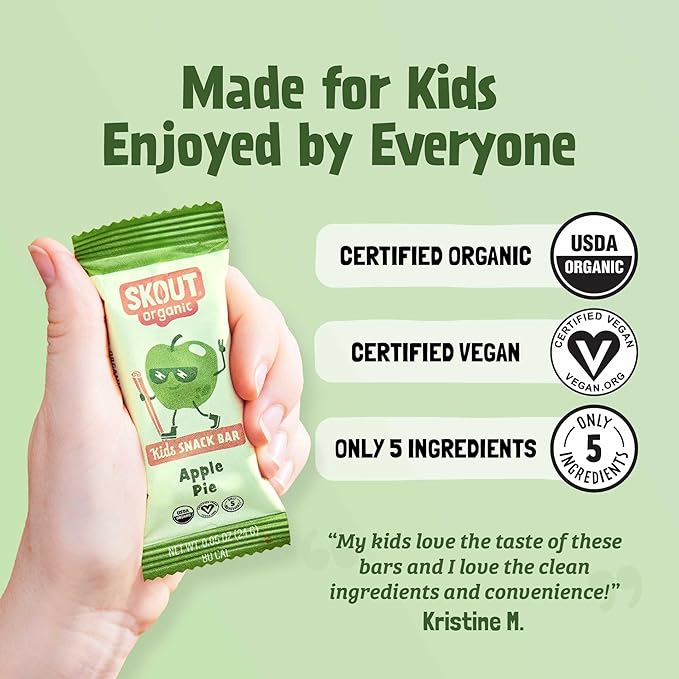 Skout Organic Real Food Bars for Kids Fruit Variety Pack (36 Pack) | Organic Snacks for Kids | Plant-Based Nutrition | No Refined Sugar | Vegan | Gluten, Dairy, Grain & Soy Free