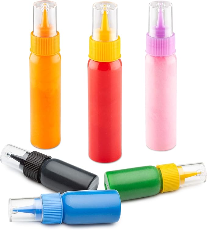 Free Hand Writer Bottles - 6 Easy Small Squeeze Bottles - 3 Each (1 and 2 Ounce) - Cookie Cutters, Cake and Baking Decoration, Food Coloring & Royal Icing Supplies for Writing (6 bottles)