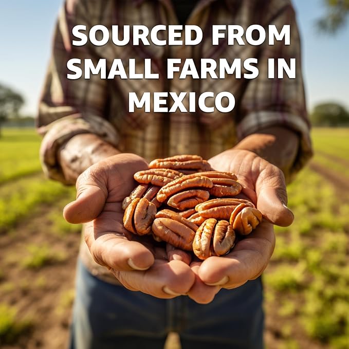 GoodSAM Organic Raw Pecan Halves 2 Pack, 8 oz Each, Gluten-Free, Sourced from Mexico, Regenerative Farming, Ideal for Vegan and Keto Diets, Direct Trade